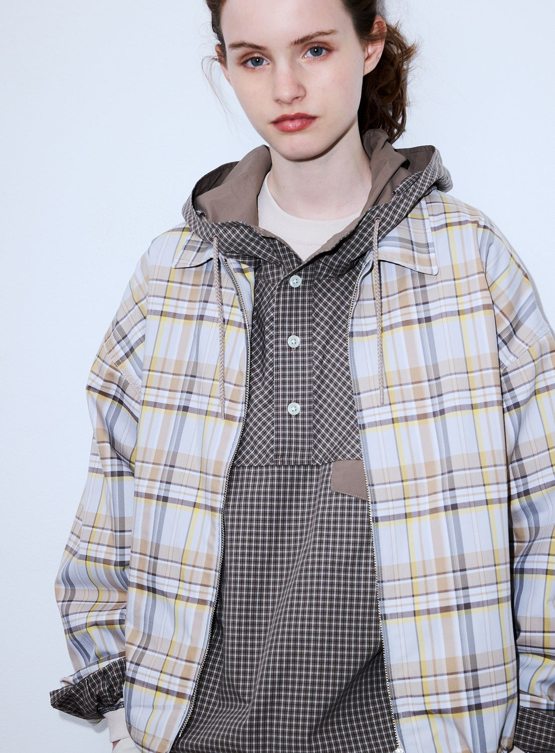 Check Pullover Anorak Shirt
