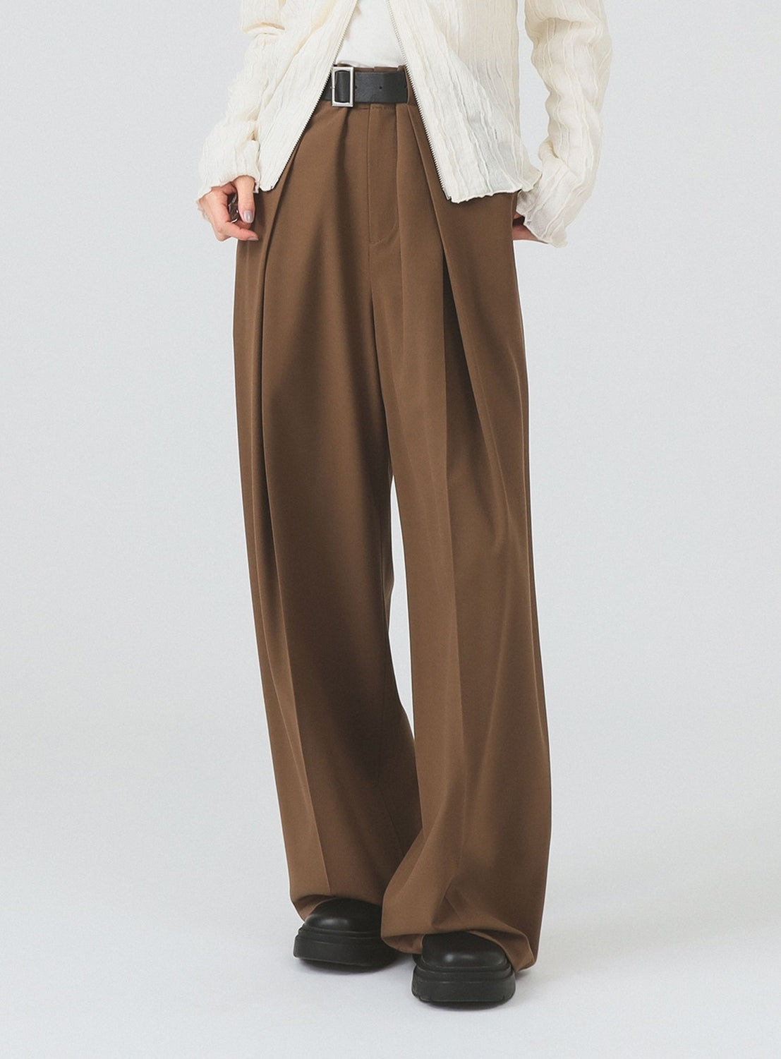 Belted Wide Leg Pants