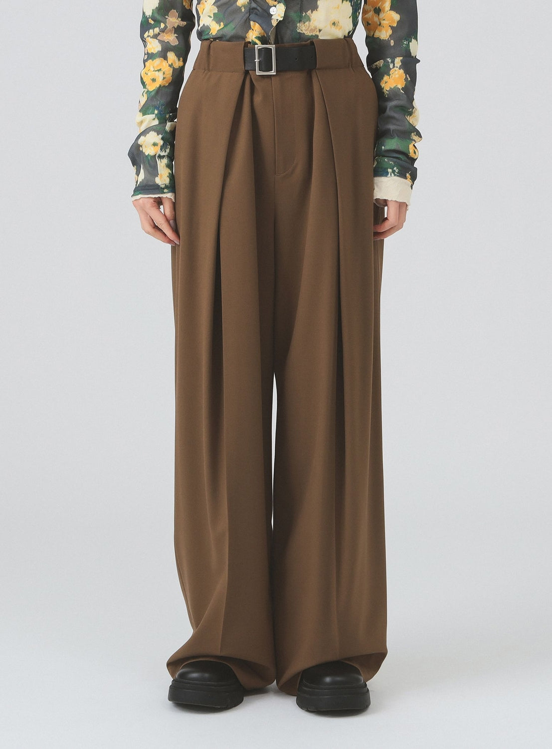 Belted Wide Leg Pants