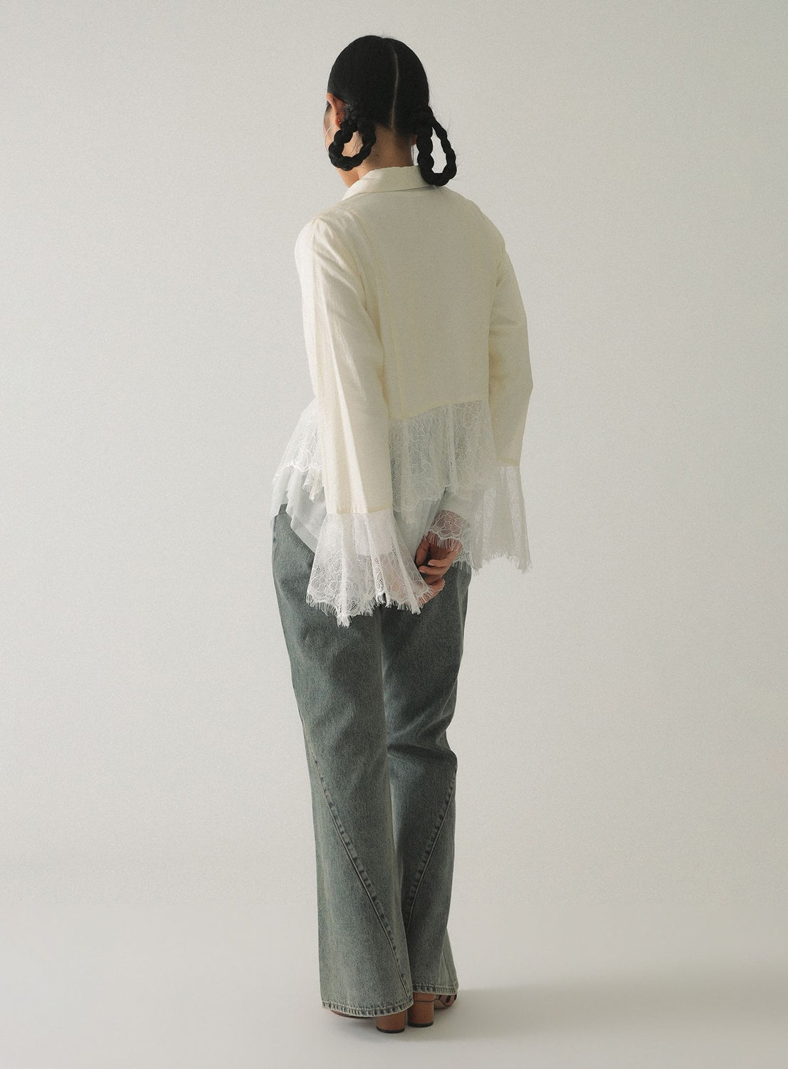 Lace Flared Sleeve Shirt