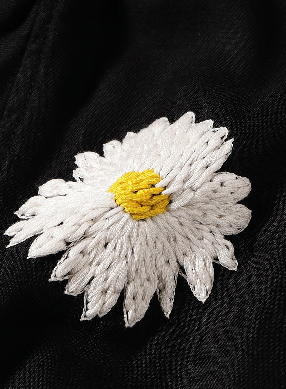 Flower Embroidery Open Collar Short Sleeve Shirt