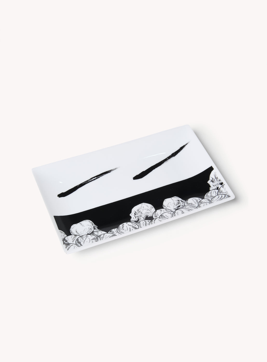Skull Square Plate Black Paint