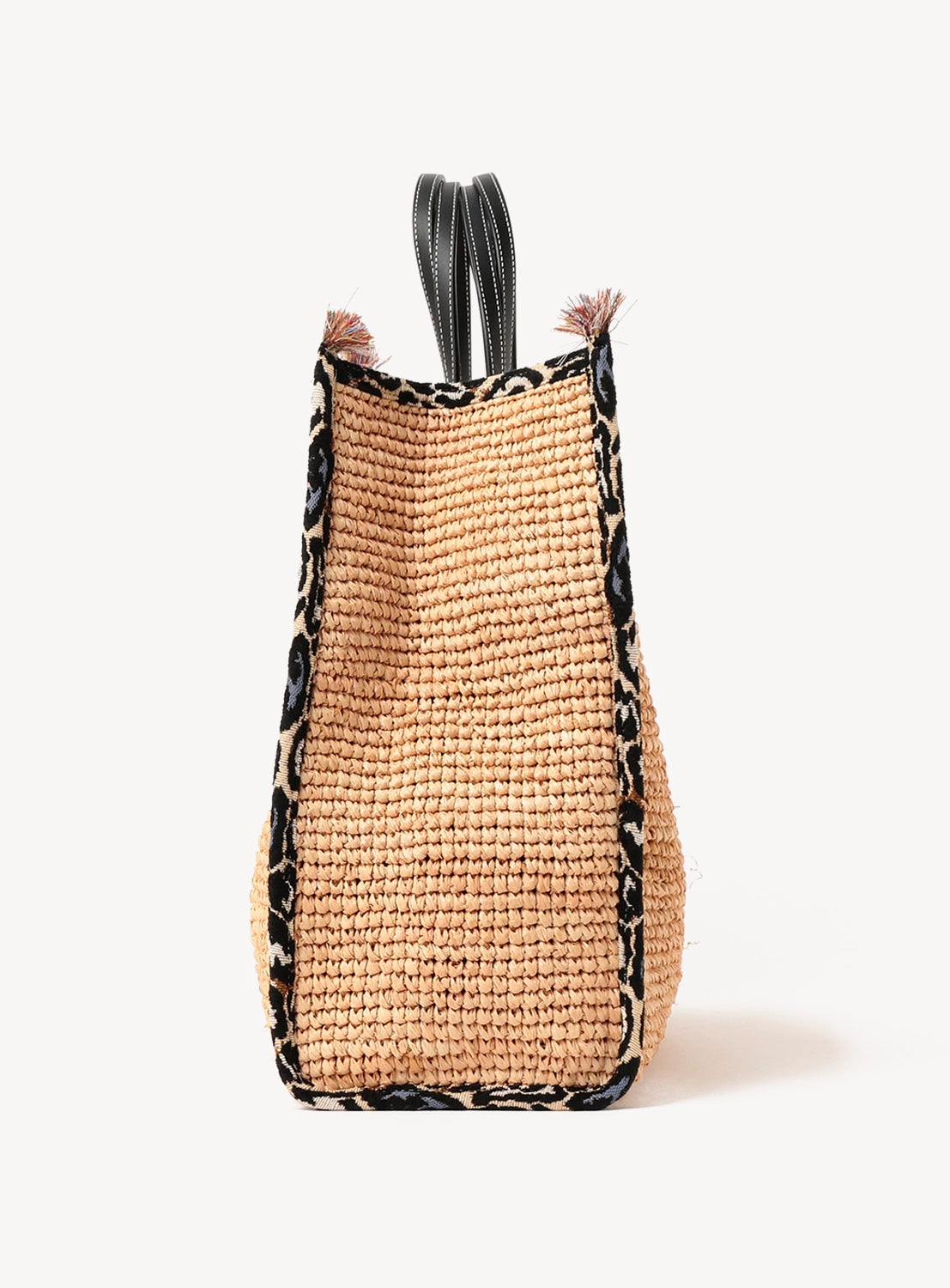 Tank Raffia Leopard Tote Bag