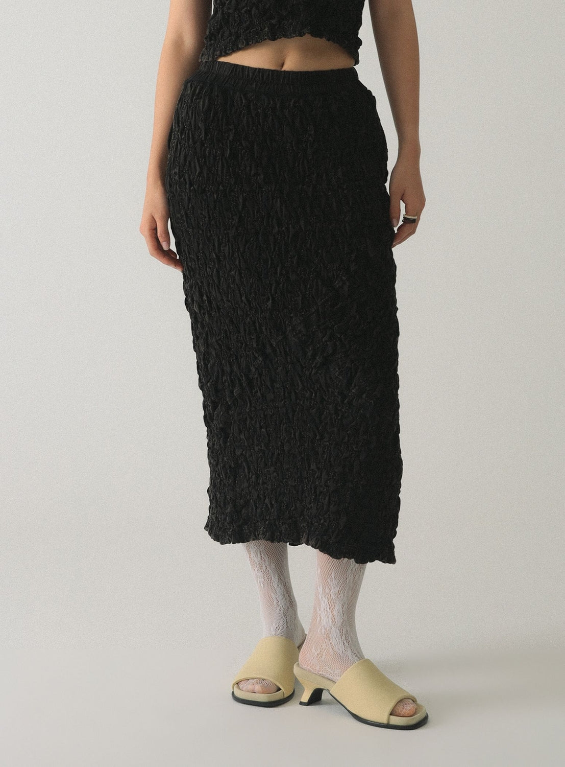 Shirred Cut-and-Sew Skirt