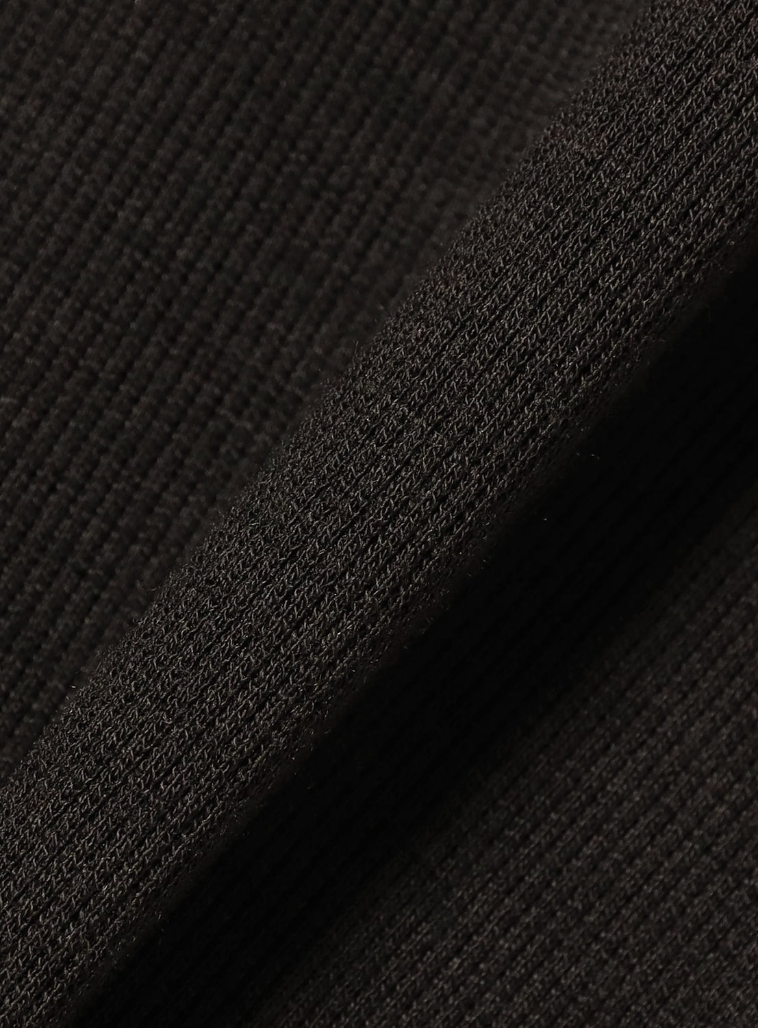 Close-up of black textured fabric with a subtle pattern