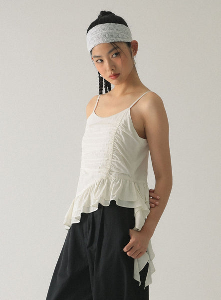 Asymmetric Ruffle Hem Camisole Top