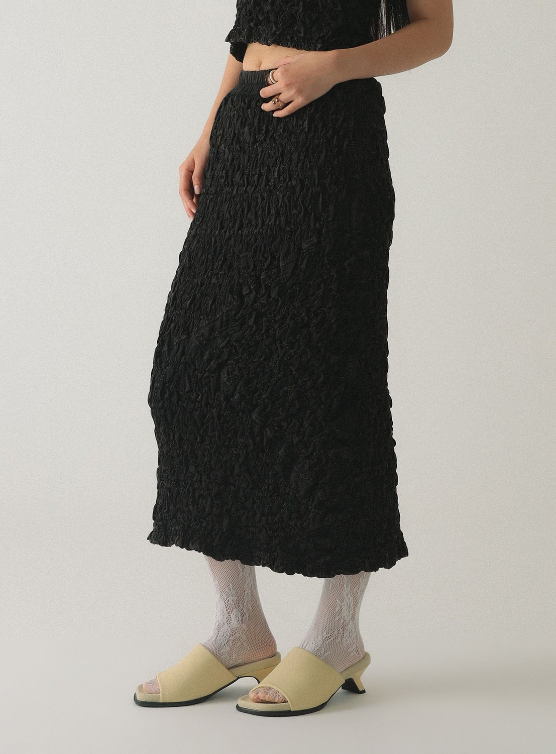 Shirred Cut-and-Sew Skirt