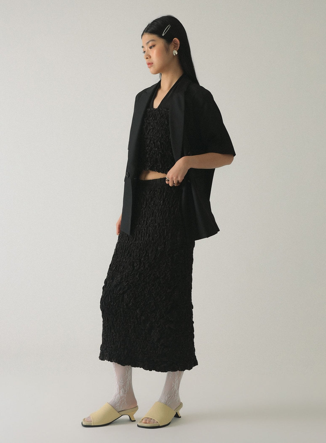 Shirred Cut-and-Sew Skirt
