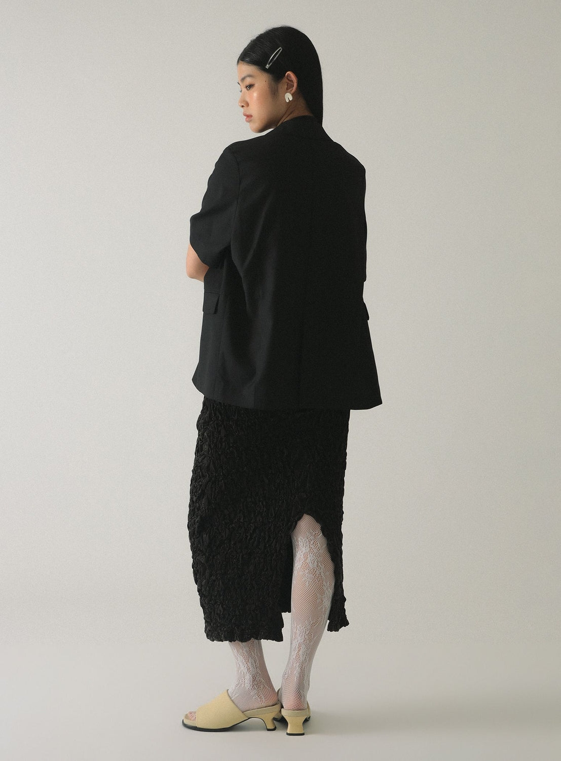Shirred Cut-and-Sew Skirt