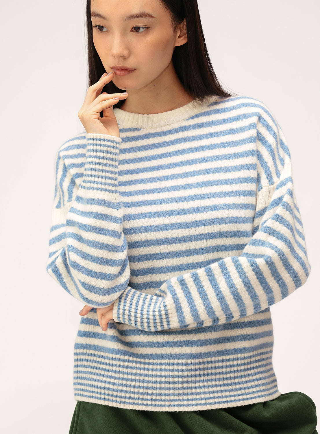 7G Striped Crew Knit