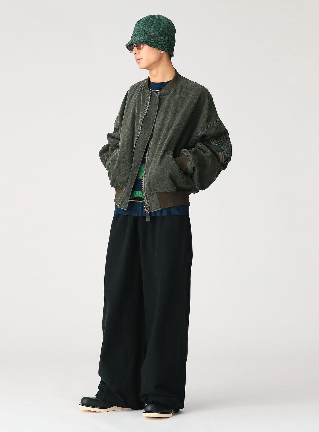 [Exclusive] Reverse Weave® Wide-Leg Trousers