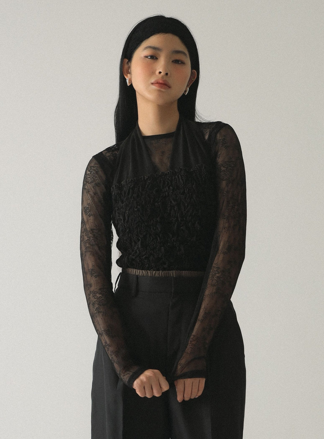 Shirred Halter Neck Top