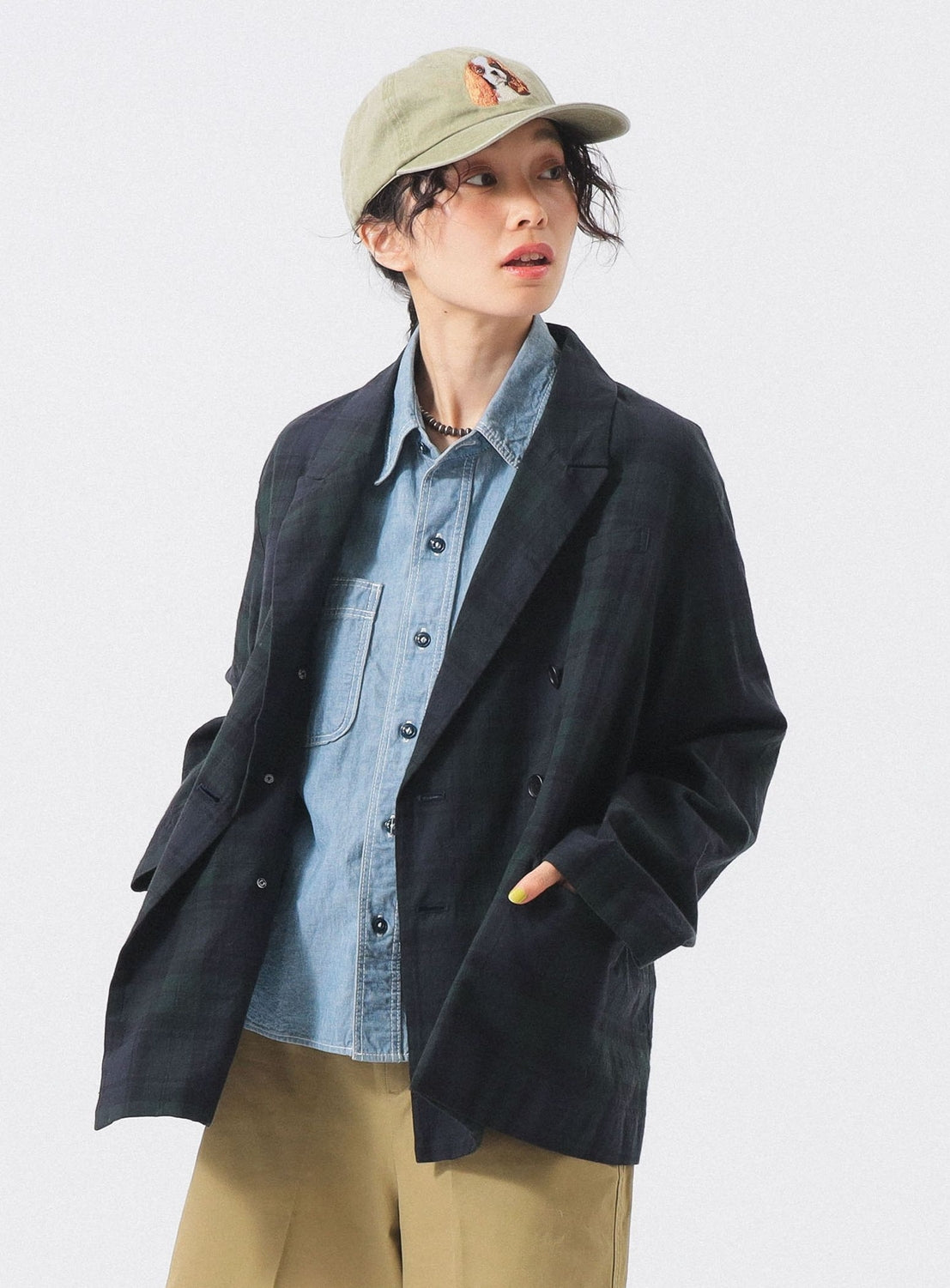 Plaid Double-Breasted Overshirt Jacket