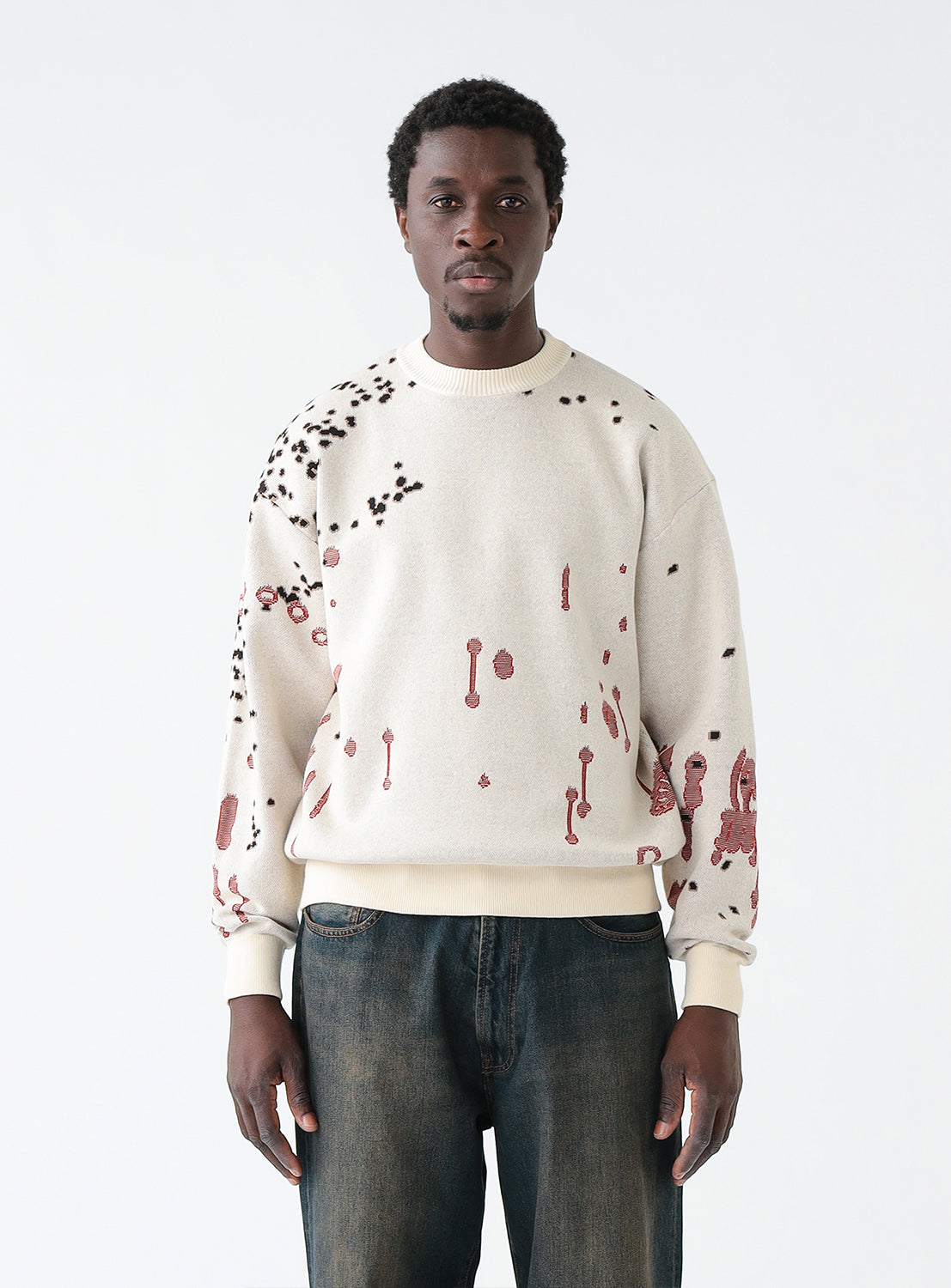 Jacquard Cotton Sweater