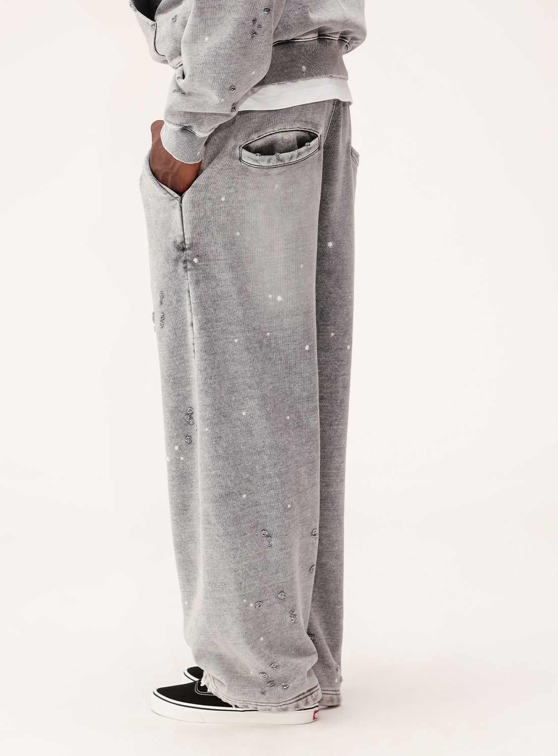 Distressed Wide Straight Fit Sweatpants
