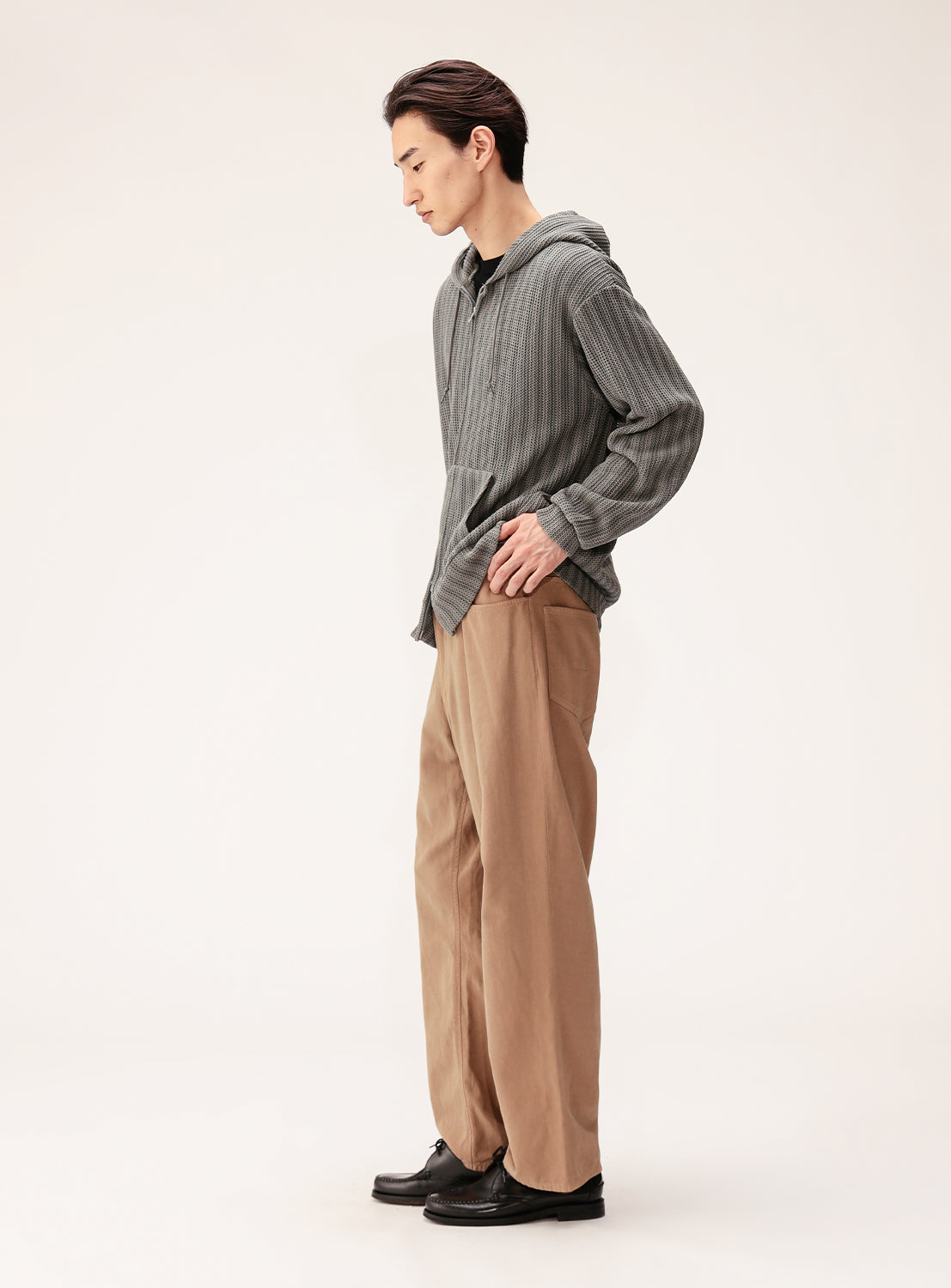 Relaxed Fit Mesh Zip-Up Hoodie