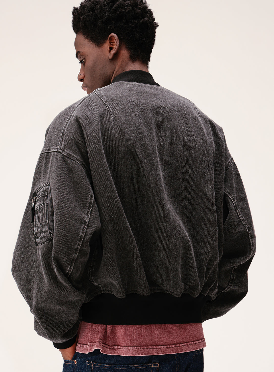 Reversible Faded Bomber Jacket