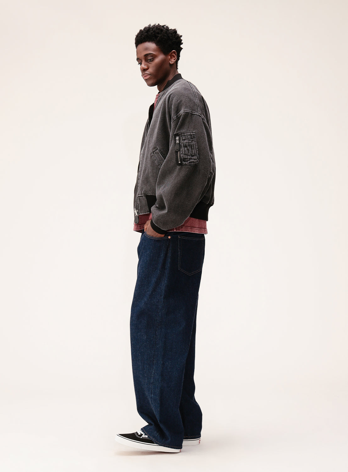 Reversible Faded Bomber Jacket