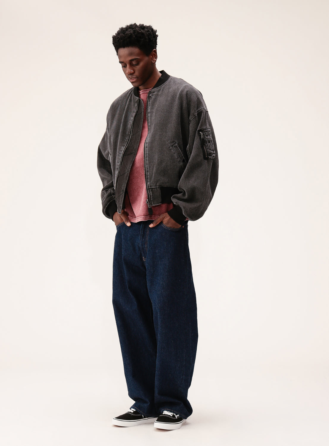 Reversible Faded Bomber Jacket
