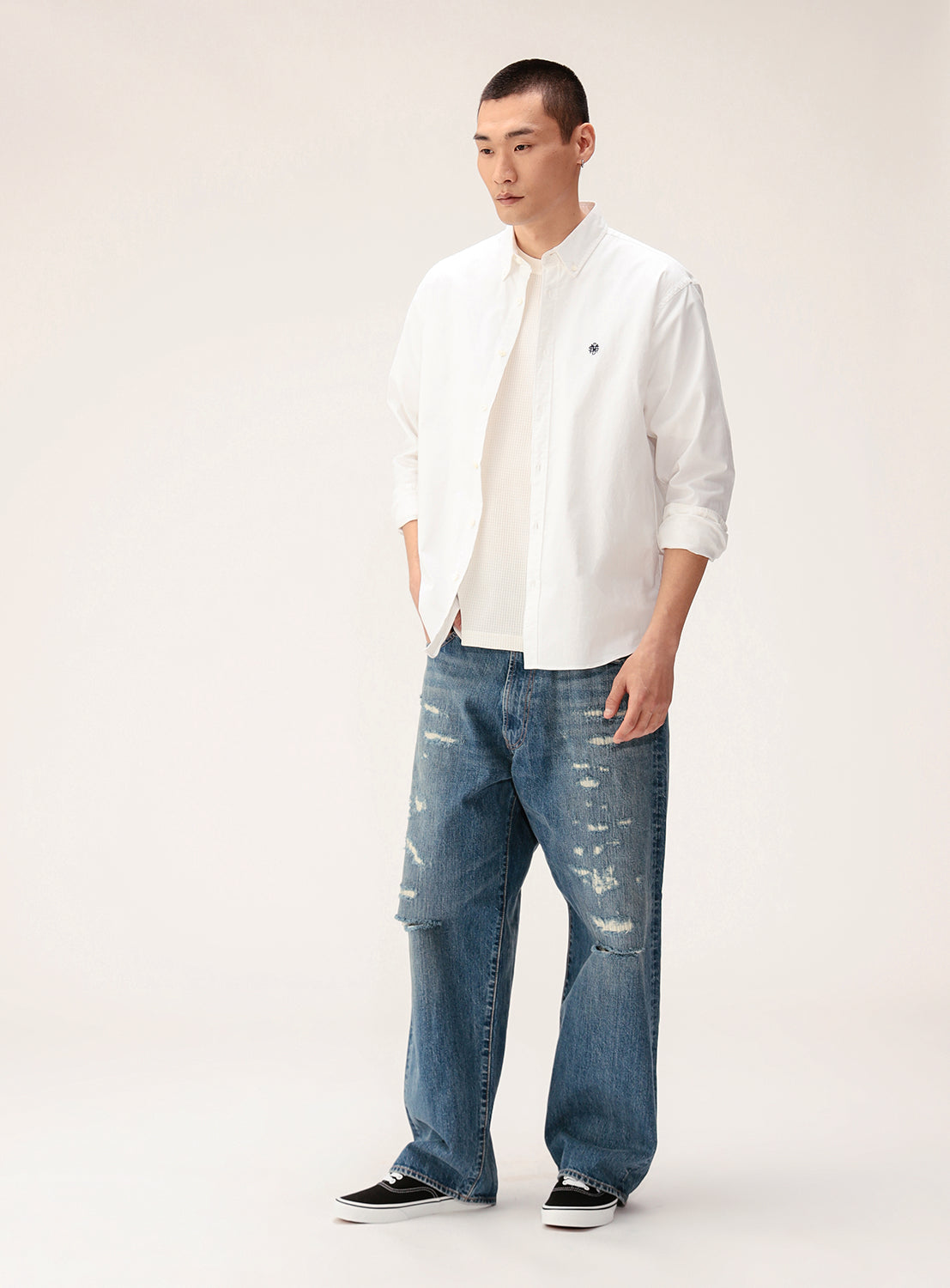 Stretch Oxford Mini Button-Down Shirt
