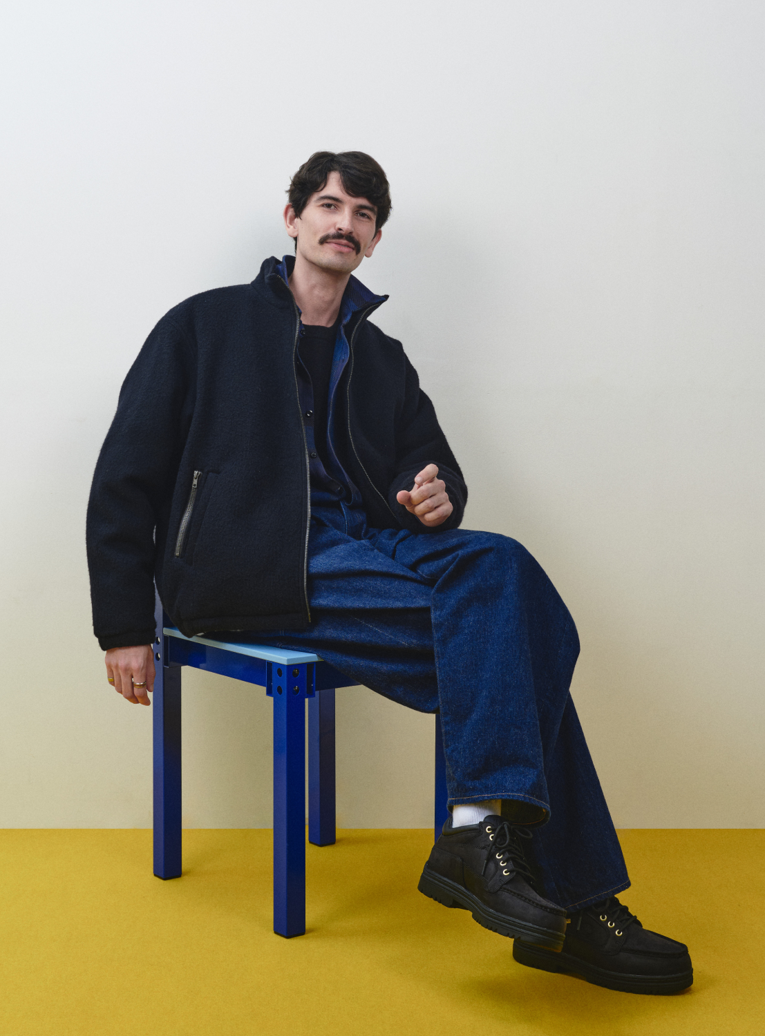 "the A" Wool Fleece Windstop Coach Jacket