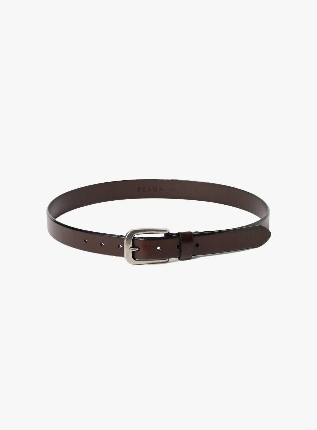 Brown Brazilian tanned leather belt with a silver buckle. 