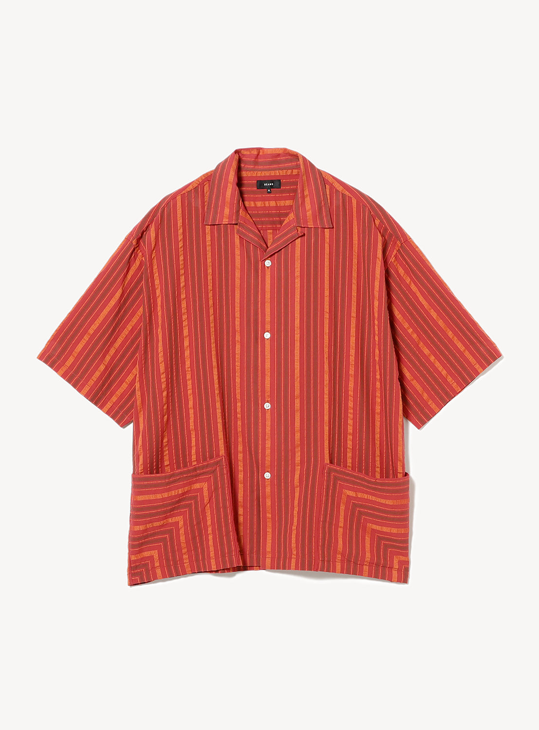 Dobby Stripe Open Collar Shirt