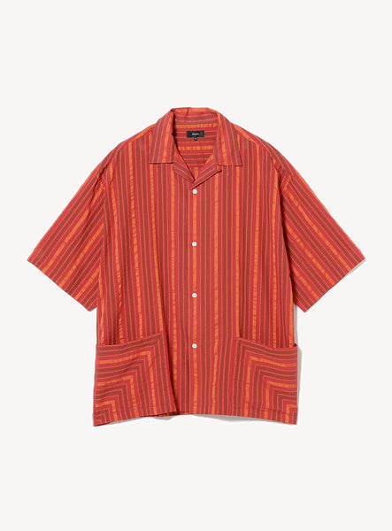 Dobby Stripe Open Collar Shirt