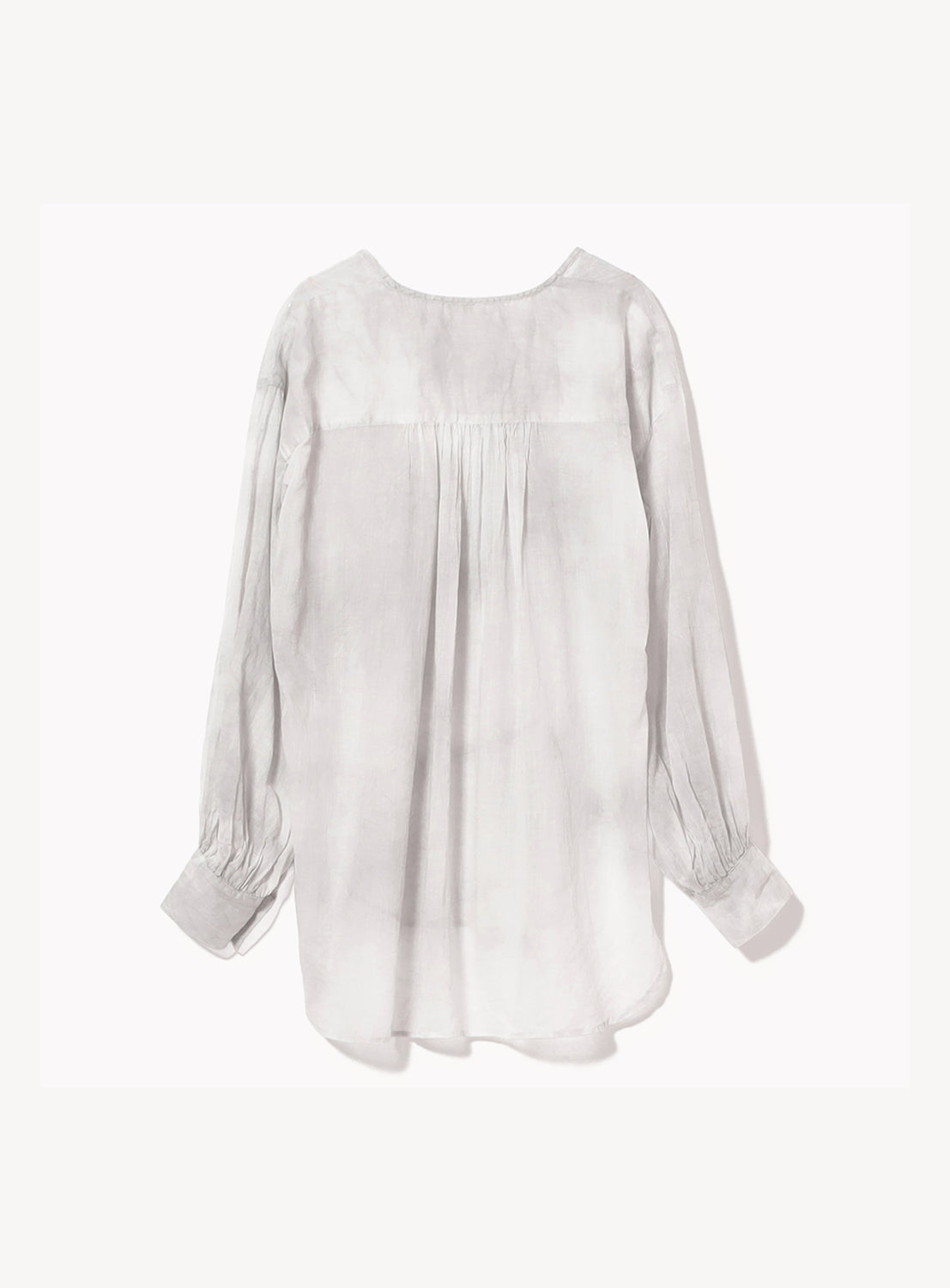 V-Neck Charcoal-Dyed Gathered Pullover