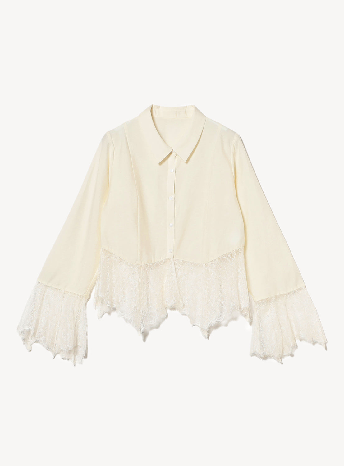 Lace Flared Sleeve Shirt