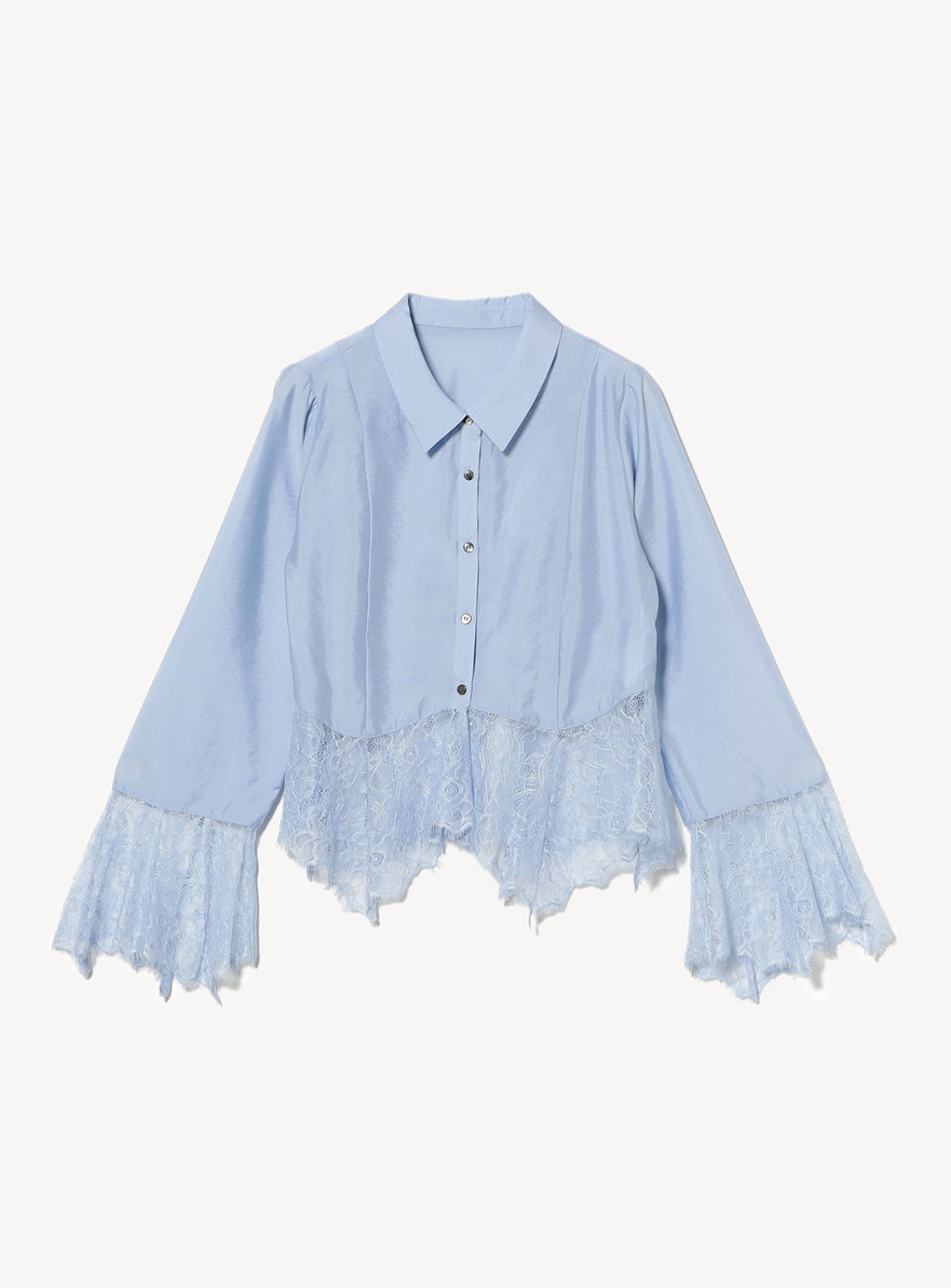 Lace Flared Sleeve Shirt