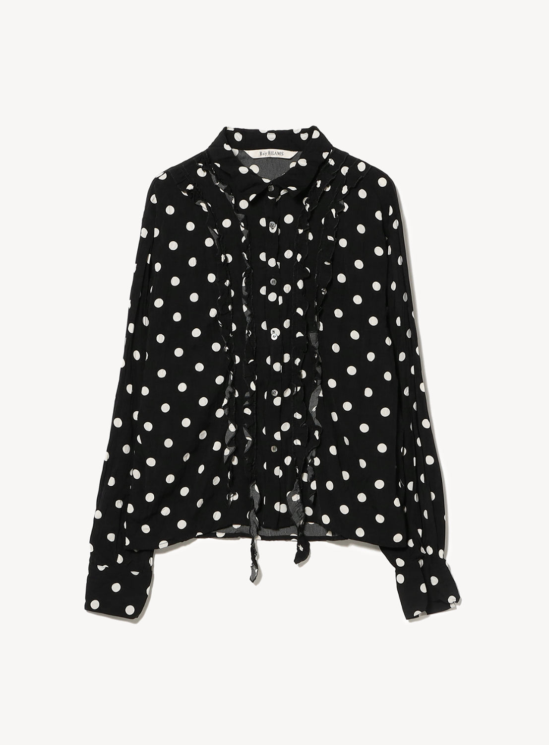 Dot Crinkle Ruffle Shirt