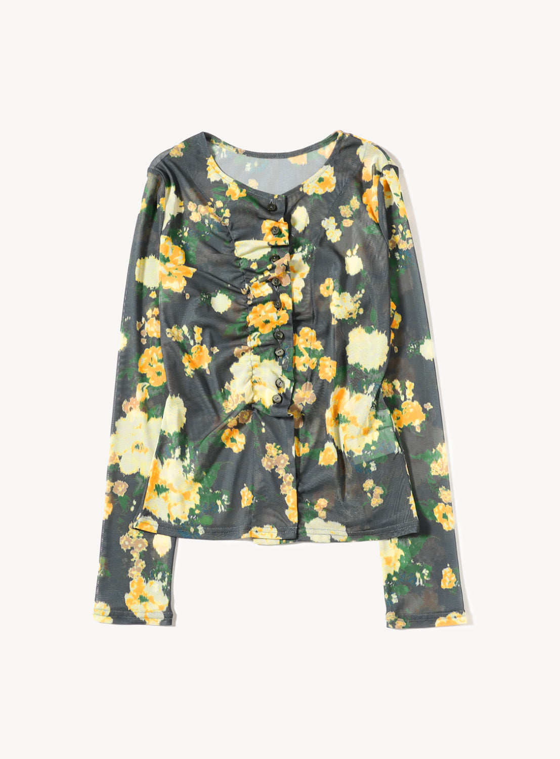 Sheer Floral Print Cardigan