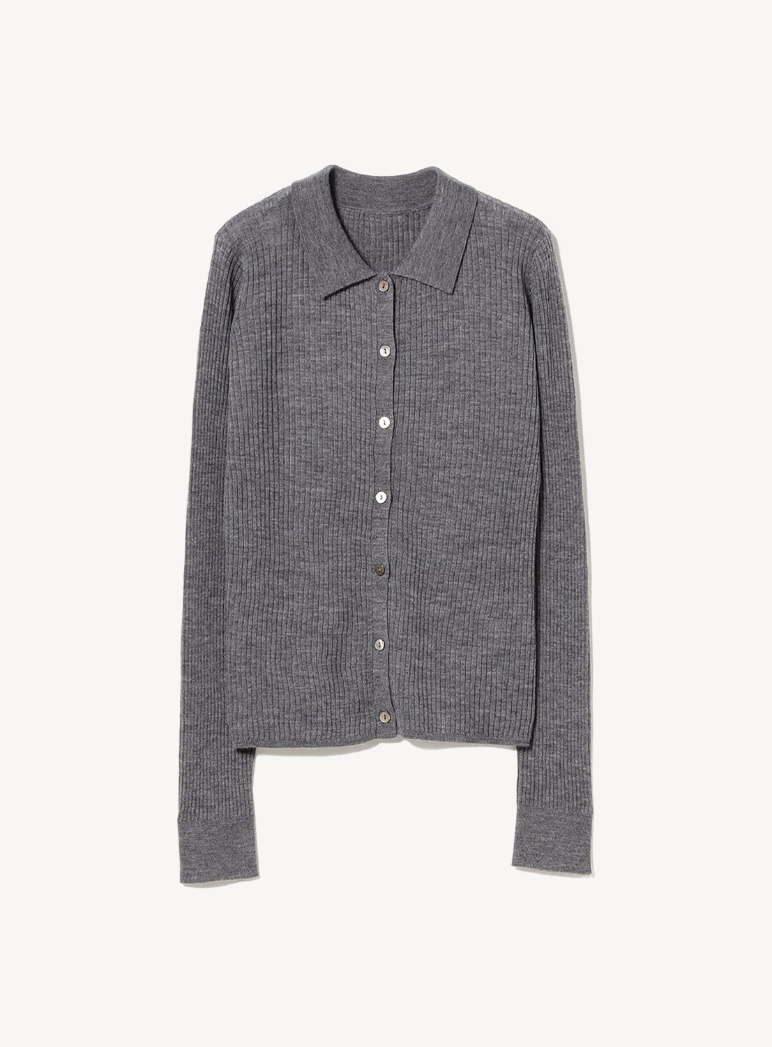 Ribbed Polo Cardigan