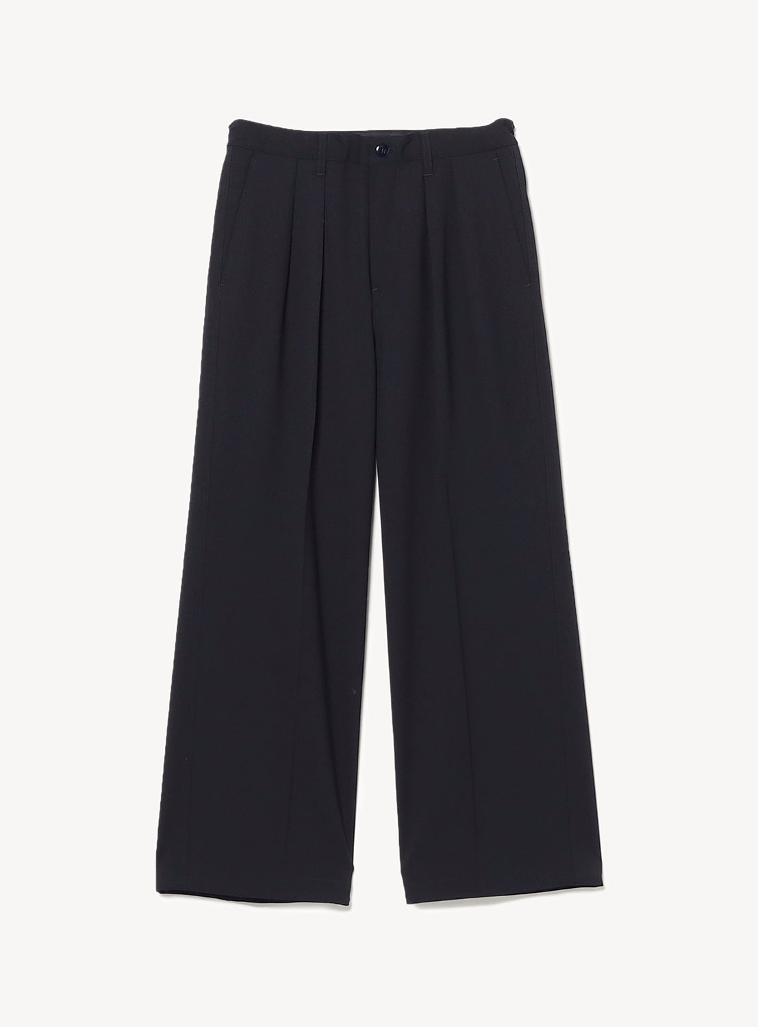 Black pleated wide-leg pants.