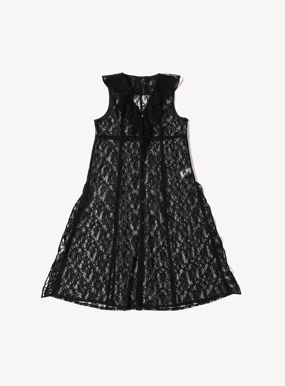 Ruffle Collar Lace Vest Dress