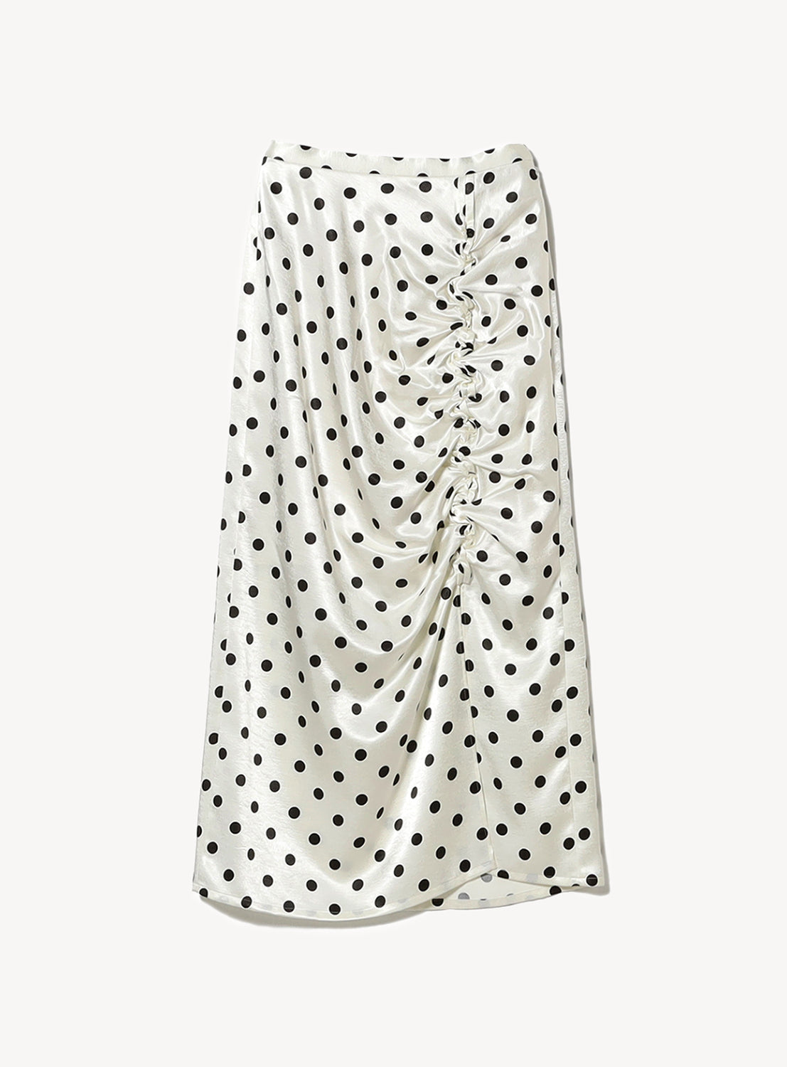 Dotted Ruffle Satin Skirt