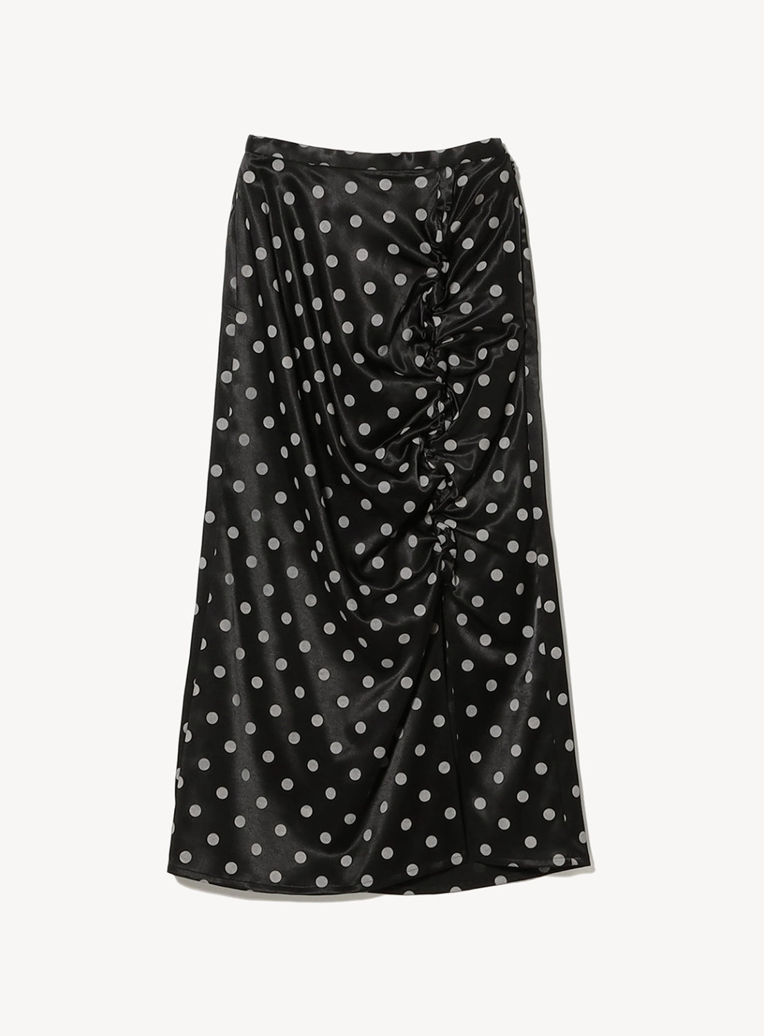 Dotted Ruffle Satin Skirt