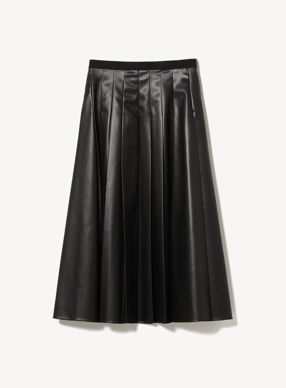Faux Leather Pleated Skirt