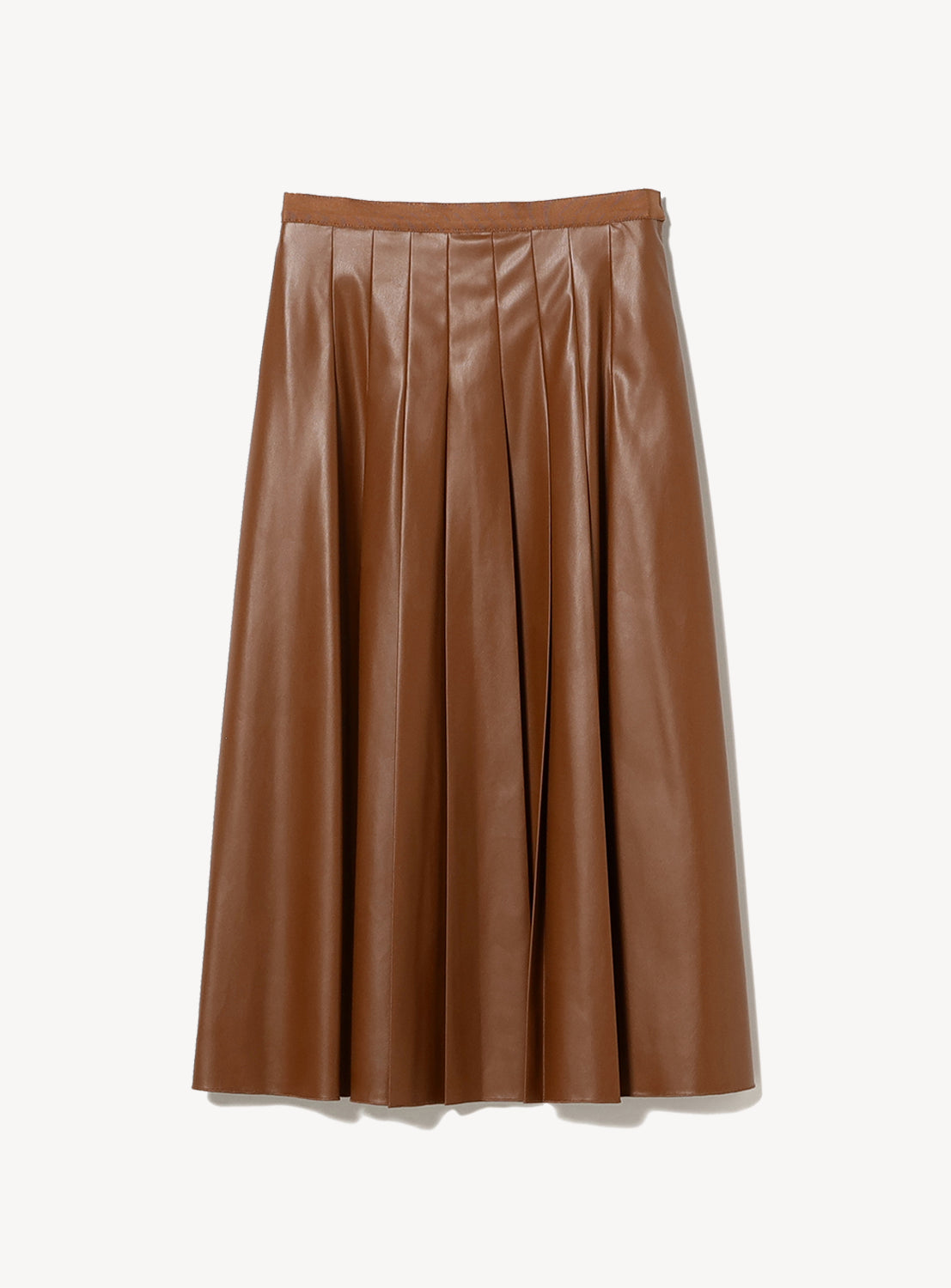 Faux Leather Pleated Skirt