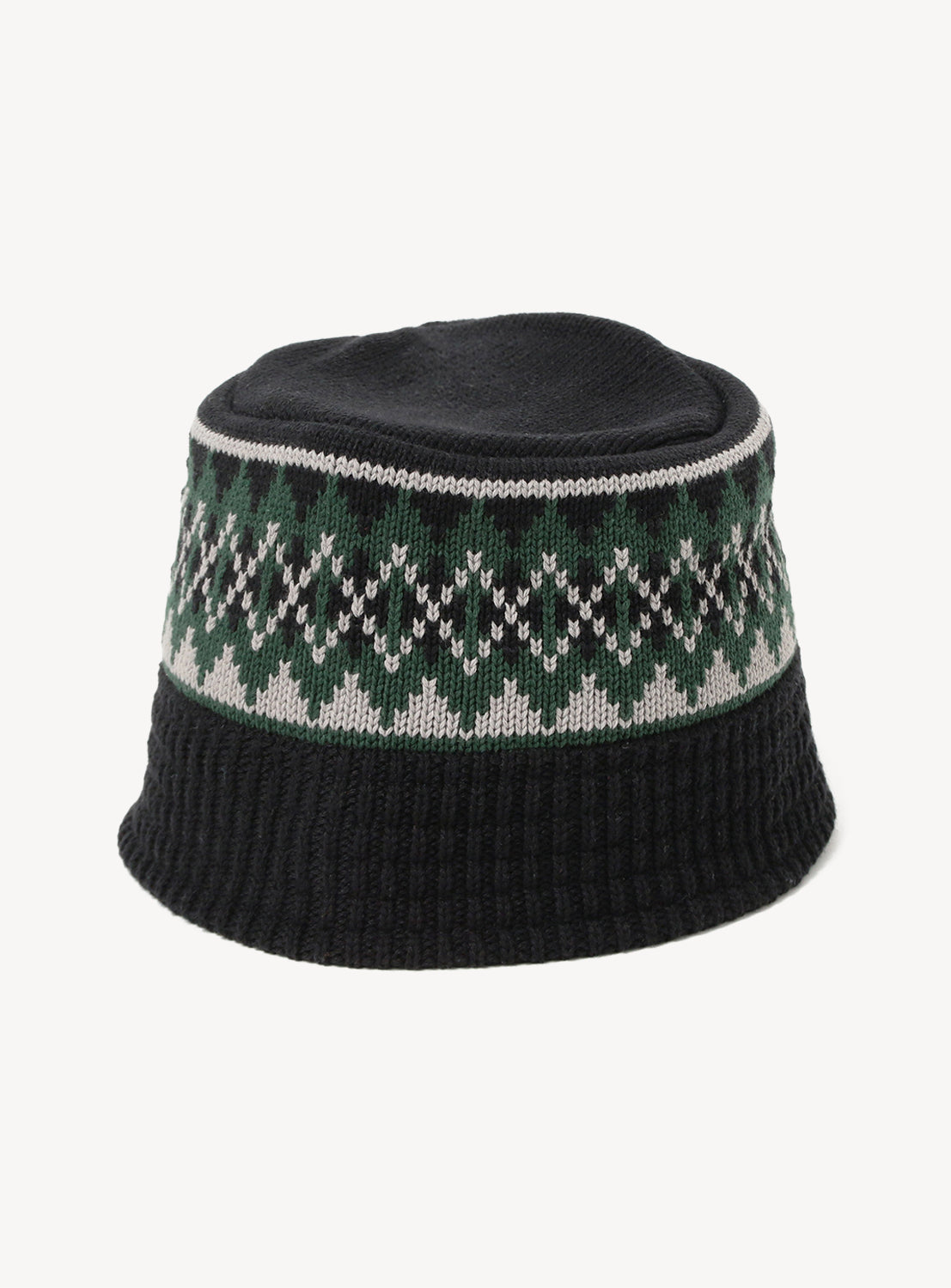Diamond Jacquard Knit Bucket Hat
