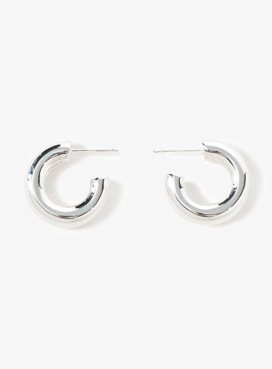 Thick Silver Hoop Earrings