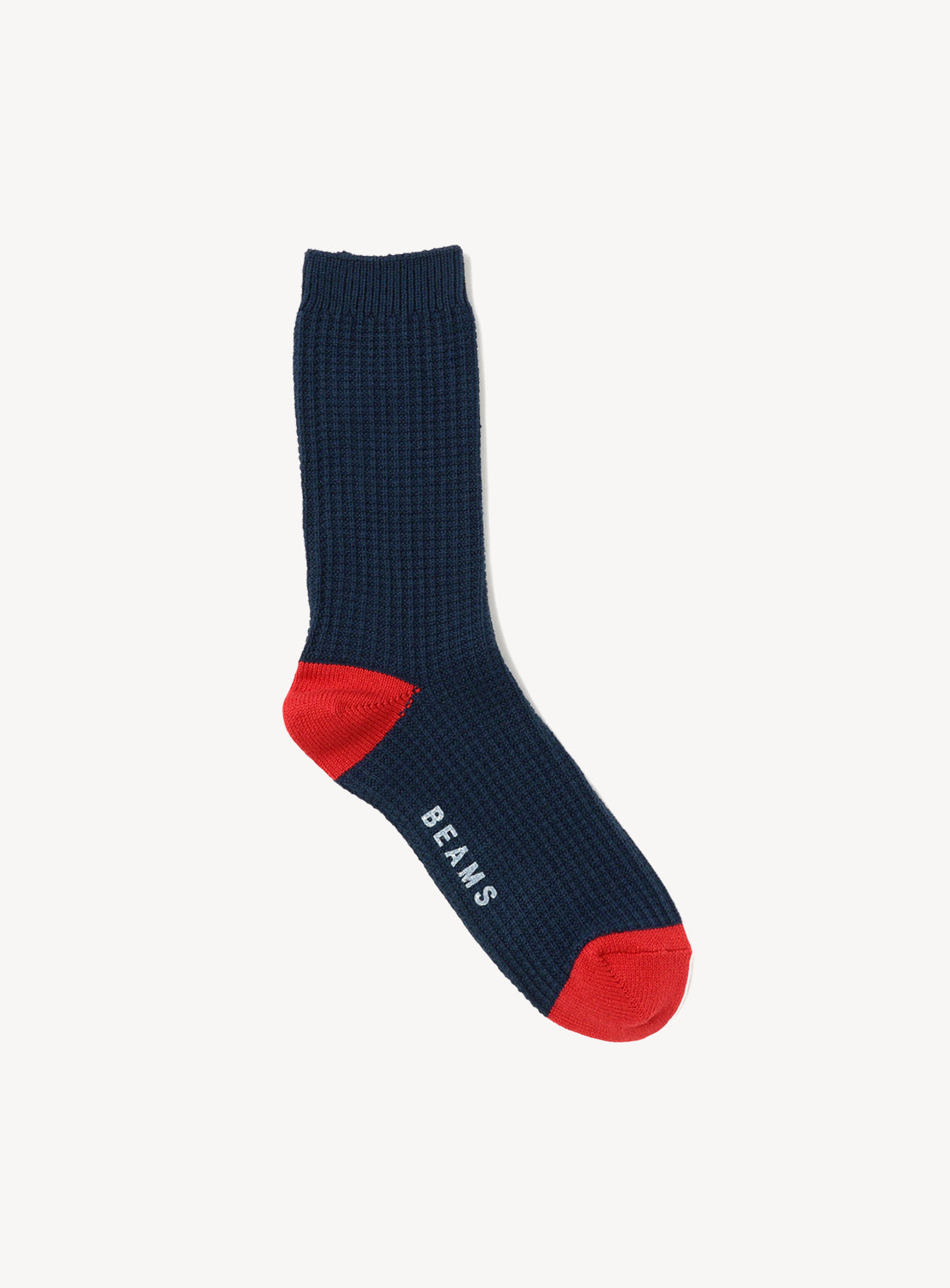 Two-Tone Waffle Crew Socks