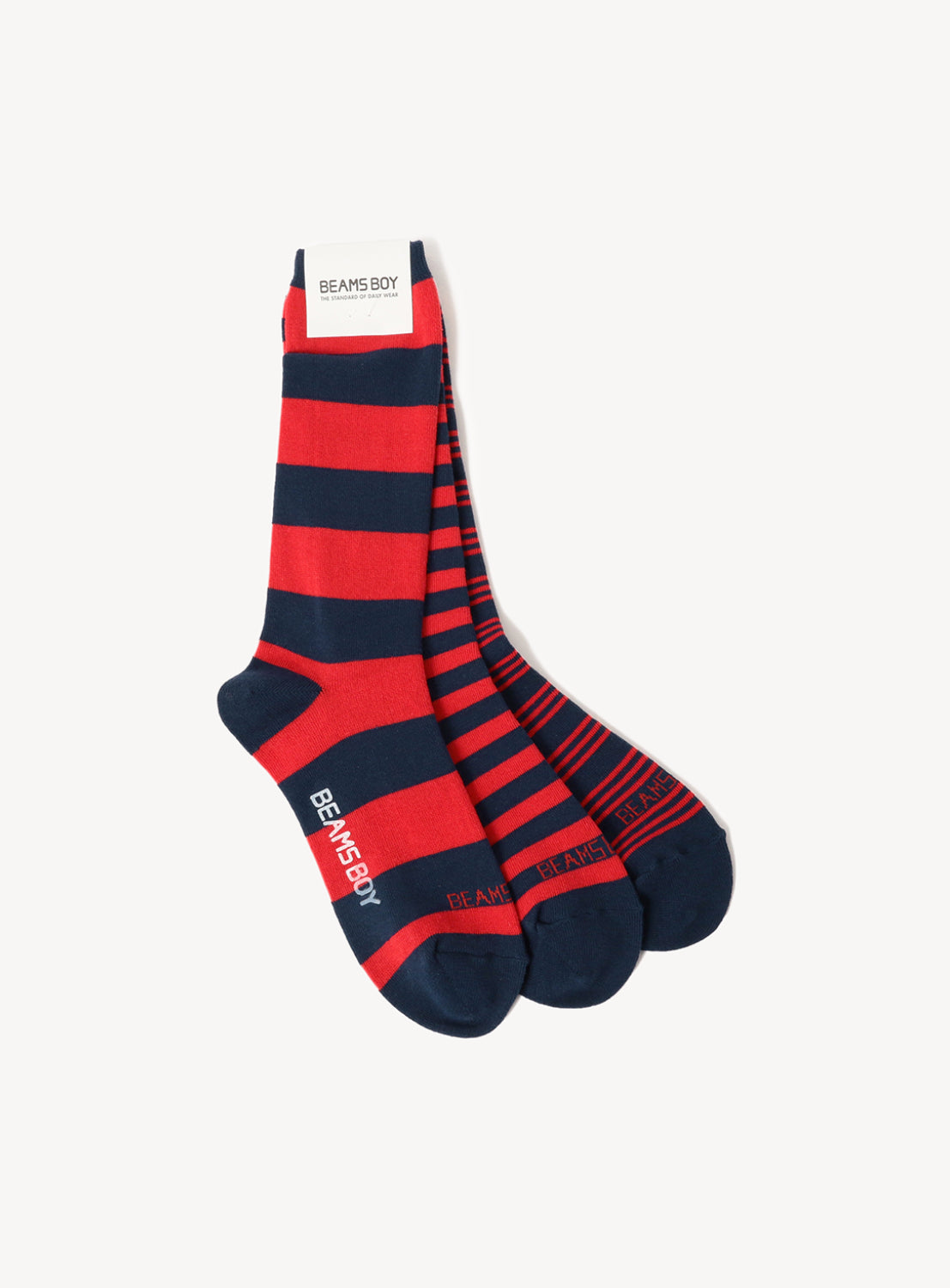 Ribbed Striped Socks - Set of 3