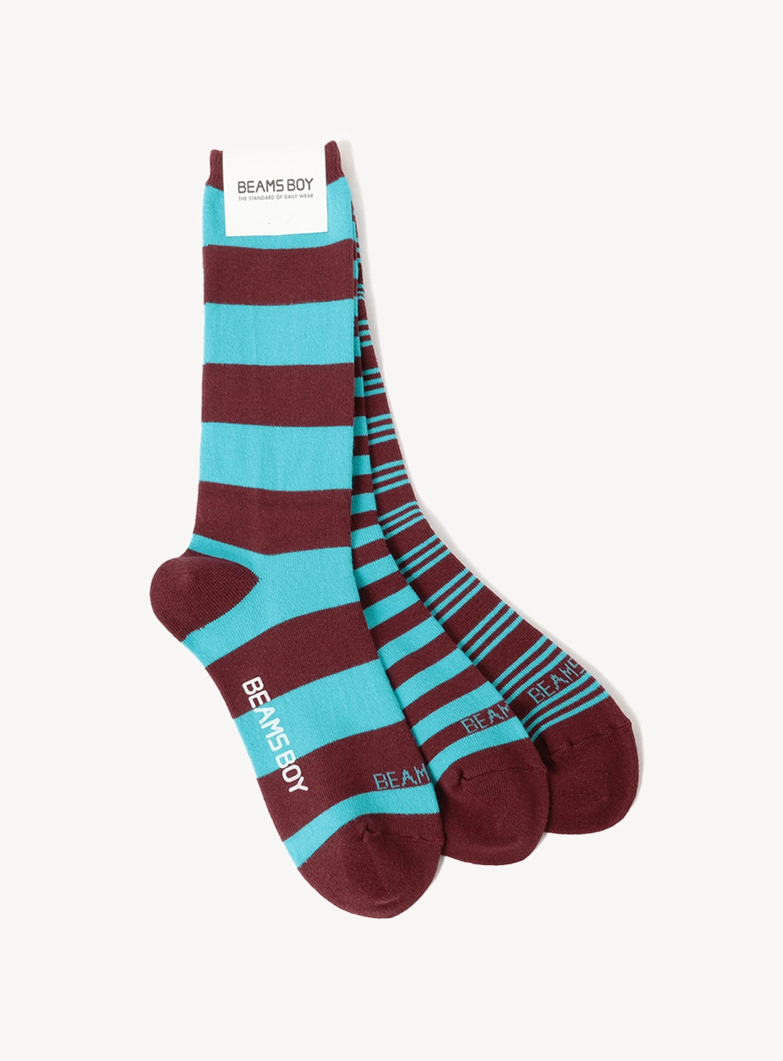 Ribbed Striped Socks - Set of 3