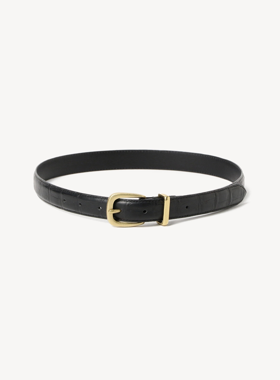 25mm Crocodile Embossed Feather Leather Belt