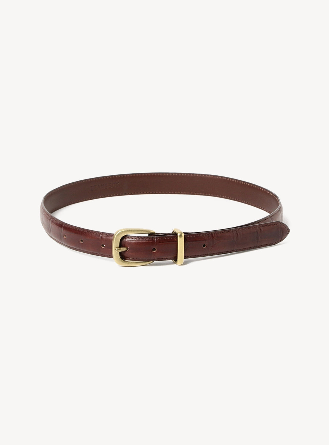 25mm Crocodile Embossed Feather Leather Belt