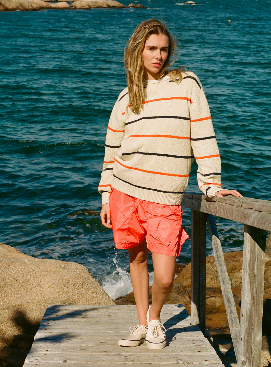 Crew Cotton Linen Slab Stripe