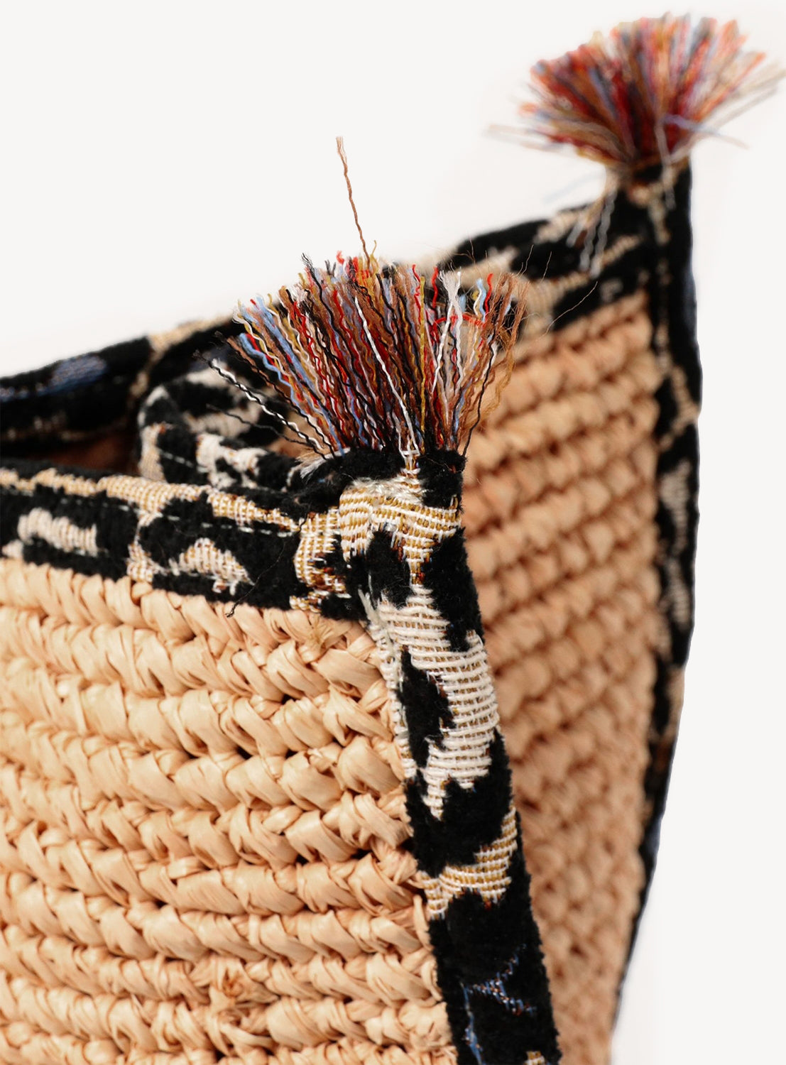 Tank Raffia Leopard Tote Bag