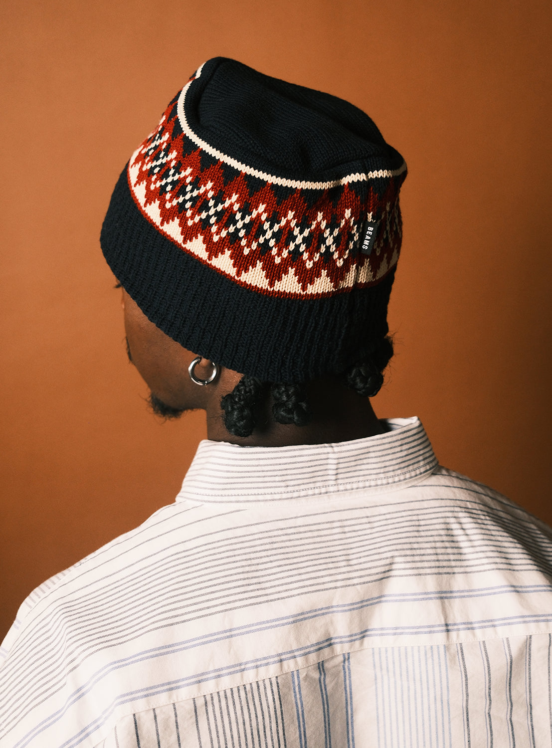 Diamond Jacquard Knit Bucket Hat